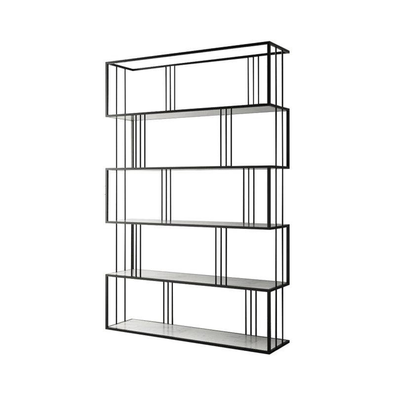 Glam Open Etagere Bookshelf Vertical Iron Bookshelf for Home 47.2"L x 11.8"W x 70.9"H Black Clearhalo 'Bookcases' 'furn' 'furn_bookcases' 'Furniture' 'furniture_bookcases' 'kitchen' 'kitchen_bookcases' 'Living Room Furniture' 'Office Furniture' 4719040