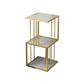 Glam Open Etagere Bookshelf Vertical Iron Bookshelf for Home 13.8"L x 13.8"W x 35.4"H Gold Clearhalo 'Bookcases' 'furn' 'furn_bookcases' 'Furniture' 'furniture_bookcases' 'kitchen' 'kitchen_bookcases' 'Living Room Furniture' 'Office Furniture' 4719042