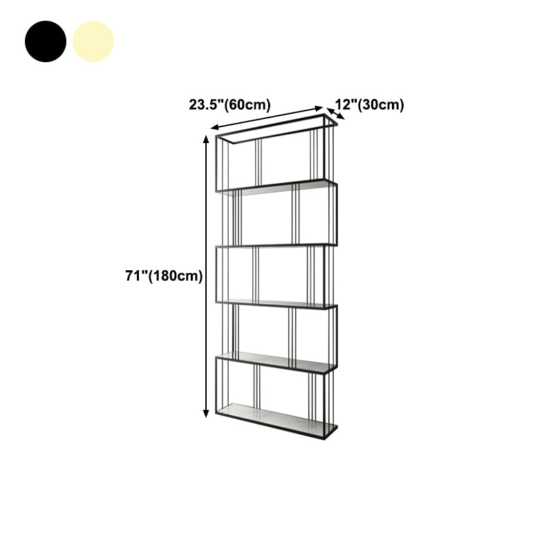 Glam Open Etagere Bookshelf Vertical Iron Bookshelf for Home Clearhalo 'Bookcases' 'furn' 'furn_bookcases' 'Furniture' 'furniture_bookcases' 'kitchen' 'kitchen_bookcases' 'Living Room Furniture' 'Office Furniture' 4719053