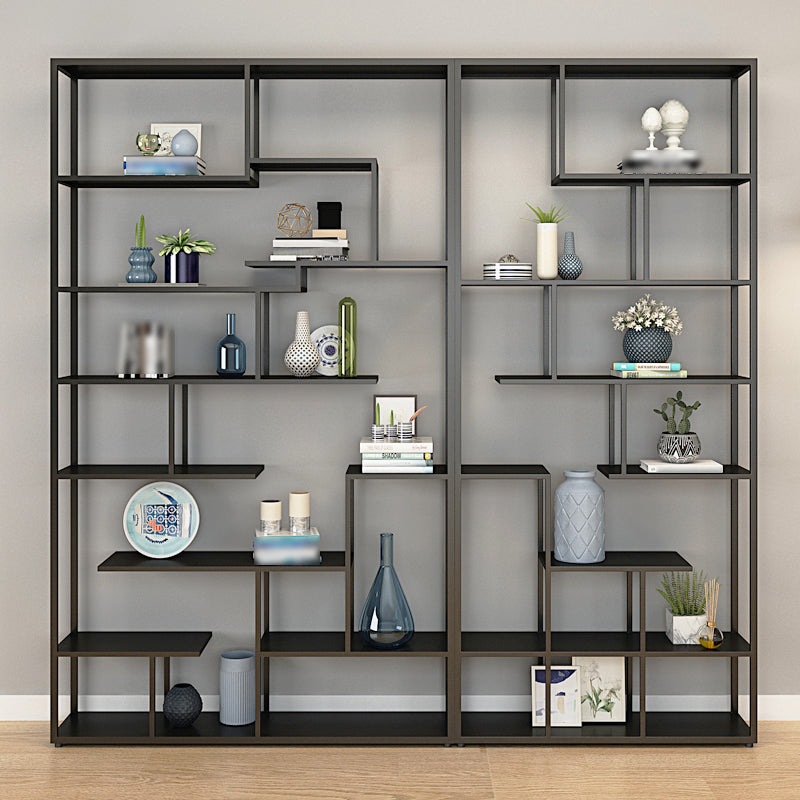 81"H Bookshelf Glam Style Open Back Bookcase for Study Room Home Office Clearhalo 'Bookcases' 'furn' 'furn_bookcases' 'Furniture' 'furniture_bookcases' 'kitchen' 'kitchen_bookcases' 'Living Room Furniture' 'Office Furniture' 4719057