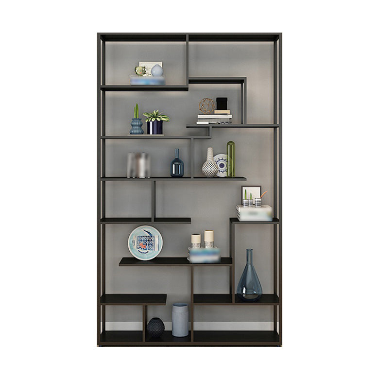 81"H Bookshelf Glam Style Open Back Bookcase for Study Room Home Office 47.2"L x 9.8"W x 80.7"H Black Clearhalo 'Bookcases' 'furn' 'furn_bookcases' 'Furniture' 'furniture_bookcases' 'kitchen' 'kitchen_bookcases' 'Living Room Furniture' 'Office Furniture' 4719062