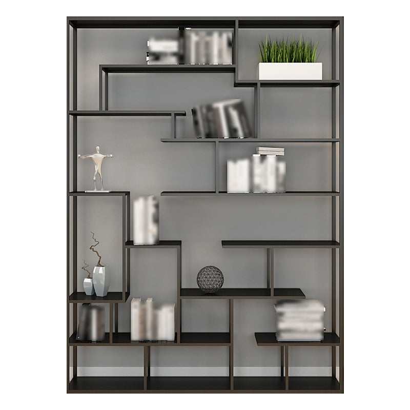 81"H Bookshelf Glam Style Open Back Bookcase for Study Room Home Office 59.1"L x 9.8"W x 80.7"H Black Clearhalo 'Bookcases' 'furn' 'furn_bookcases' 'Furniture' 'furniture_bookcases' 'kitchen' 'kitchen_bookcases' 'Living Room Furniture' 'Office Furniture' 4719064