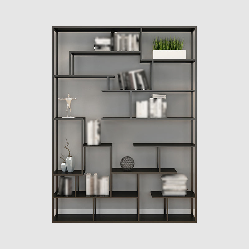 81"H Bookshelf Glam Style Open Back Bookcase for Study Room Home Office Clearhalo 'Bookcases' 'furn' 'furn_bookcases' 'Furniture' 'furniture_bookcases' 'kitchen' 'kitchen_bookcases' 'Living Room Furniture' 'Office Furniture' 4719065