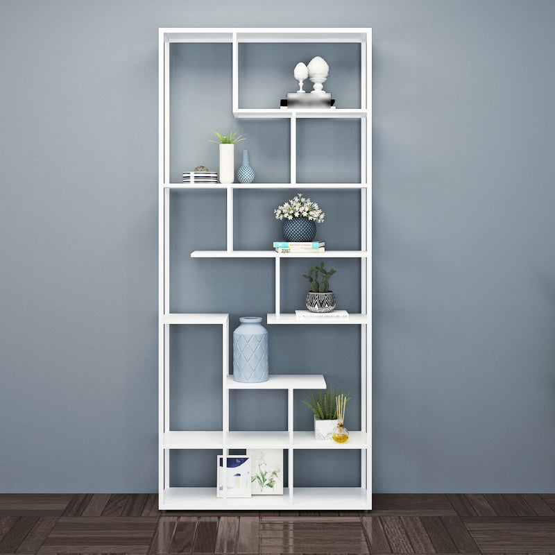 81"H Bookshelf Glam Style Open Back Bookcase for Study Room Home Office 35.4"L x 9.8"W x 80.7"H White Clearhalo 'Bookcases' 'furn' 'furn_bookcases' 'Furniture' 'furniture_bookcases' 'kitchen' 'kitchen_bookcases' 'Living Room Furniture' 'Office Furniture' 4719067