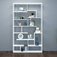 81"H Bookshelf Glam Style Open Back Bookcase for Study Room Home Office 47.2"L x 9.8"W x 80.7"H White Clearhalo 'Bookcases' 'furn' 'furn_bookcases' 'Furniture' 'furniture_bookcases' 'kitchen' 'kitchen_bookcases' 'Living Room Furniture' 'Office Furniture' 4719069