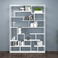 81"H Bookshelf Glam Style Open Back Bookcase for Study Room Home Office 59.1"L x 9.8"W x 80.7"H White Clearhalo 'Bookcases' 'furn' 'furn_bookcases' 'Furniture' 'furniture_bookcases' 'kitchen' 'kitchen_bookcases' 'Living Room Furniture' 'Office Furniture' 4719071