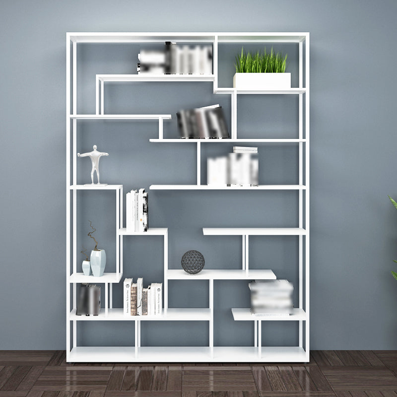 81"H Bookshelf Glam Style Open Back Bookcase for Study Room Home Office 59.1"L x 9.8"W x 80.7"H White Clearhalo 'Bookcases' 'furn' 'furn_bookcases' 'Furniture' 'furniture_bookcases' 'kitchen' 'kitchen_bookcases' 'Living Room Furniture' 'Office Furniture' 4719071