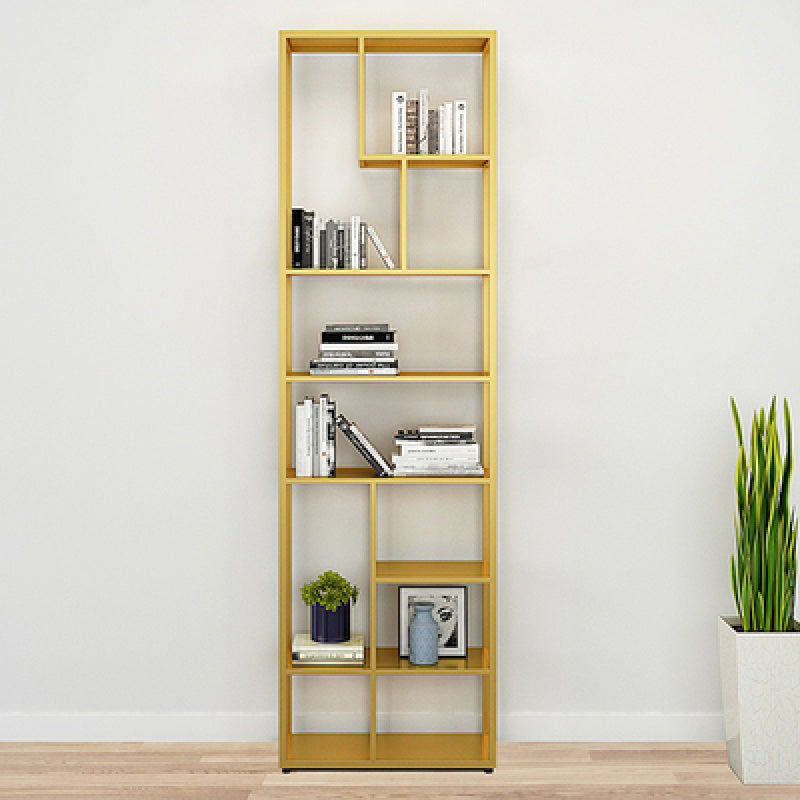 81"H Bookshelf Glam Style Open Back Bookcase for Study Room Home Office 23.6"L x 9.8"W x 80.7"H Gold Clearhalo 'Bookcases' 'furn' 'furn_bookcases' 'Furniture' 'furniture_bookcases' 'kitchen' 'kitchen_bookcases' 'Living Room Furniture' 'Office Furniture' 4719072