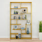 81"H Bookshelf Glam Style Open Back Bookcase for Study Room Home Office 47.2"L x 9.8"W x 80.7"H Gold Clearhalo 'Bookcases' 'furn' 'furn_bookcases' 'Furniture' 'furniture_bookcases' 'kitchen' 'kitchen_bookcases' 'Living Room Furniture' 'Office Furniture' 4719074