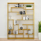 81"H Bookshelf Glam Style Open Back Bookcase for Study Room Home Office 59.1"L x 9.8"W x 80.7"H Gold Clearhalo 'Bookcases' 'furn' 'furn_bookcases' 'Furniture' 'furniture_bookcases' 'kitchen' 'kitchen_bookcases' 'Living Room Furniture' 'Office Furniture' 4719075