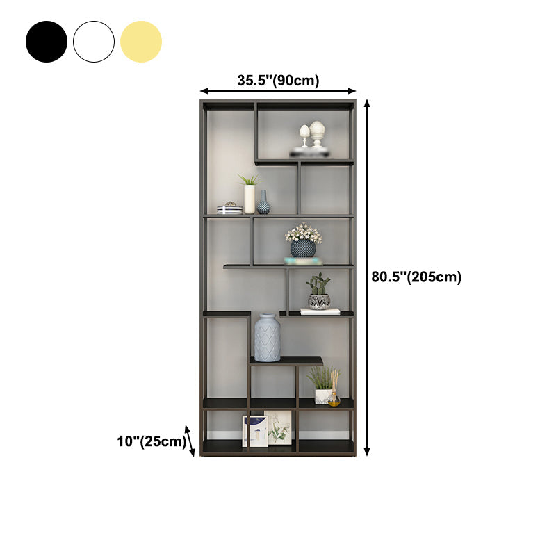 81"H Bookshelf Glam Style Open Back Bookcase for Study Room Home Office Clearhalo 'Bookcases' 'furn' 'furn_bookcases' 'Furniture' 'furniture_bookcases' 'kitchen' 'kitchen_bookcases' 'Living Room Furniture' 'Office Furniture' 4719077
