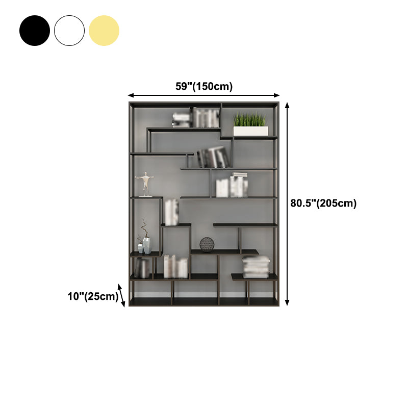 81"H Bookshelf Glam Style Open Back Bookcase for Study Room Home Office Clearhalo 'Bookcases' 'furn' 'furn_bookcases' 'Furniture' 'furniture_bookcases' 'kitchen' 'kitchen_bookcases' 'Living Room Furniture' 'Office Furniture' 4719079