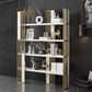 78.74"H Bookshelf Open Back Glam Style Bookcase for Study Room Home Office 59.1"L x 11.8"W x 78.7"H White-Gold Clearhalo 'Bookcases' 'furn' 'furn_bookcases' 'Furniture' 'furniture_bookcases' 'kitchen' 'kitchen_bookcases' 'Living Room Furniture' 'Office Furniture' 4719084