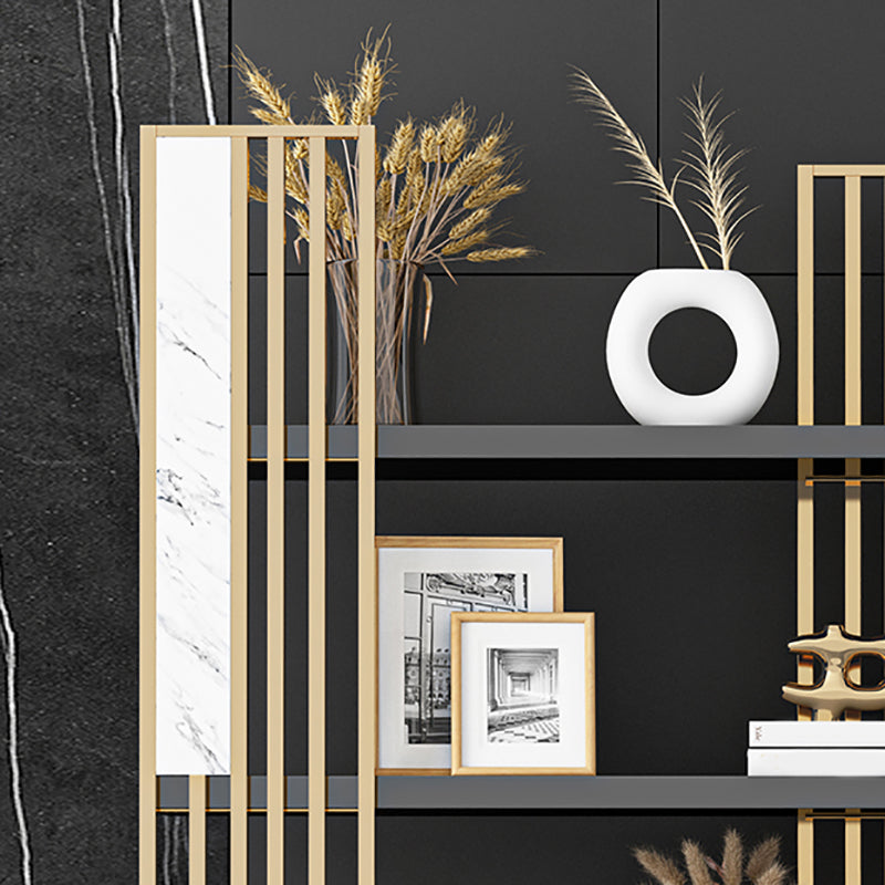 78.74"H Bookshelf Open Back Glam Style Bookcase for Study Room Home Office Clearhalo 'Bookcases' 'furn' 'furn_bookcases' 'Furniture' 'furniture_bookcases' 'kitchen' 'kitchen_bookcases' 'Living Room Furniture' 'Office Furniture' 4719086