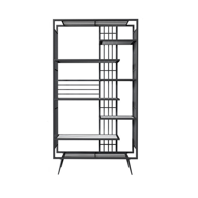 70.87"H Bookshelf Open Back Glam Style Bookcase for Home Office Study Room Black Clearhalo 'Bookcases' 'furn' 'furn_bookcases' 'Furniture' 'furniture_bookcases' 'kitchen' 'kitchen_bookcases' 'Living Room Furniture' 'Office Furniture' 4719125