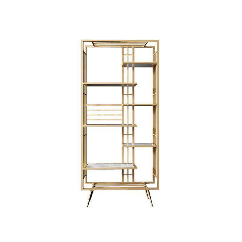 70.87"H Bookshelf Open Back Glam Style Bookcase for Home Office Study Room 23.6"L x 11.8"W x 70.9"H Gold Clearhalo 'Bookcases' 'furn' 'furn_bookcases' 'Furniture' 'furniture_bookcases' 'kitchen' 'kitchen_bookcases' 'Living Room Furniture' 'Office Furniture' 4719126