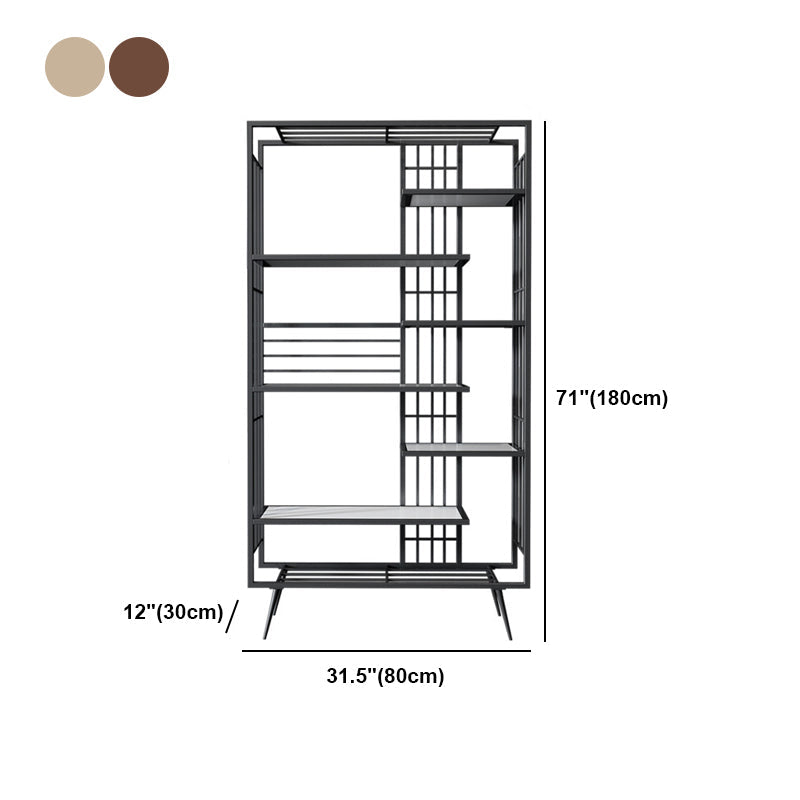 70.87"H Bookshelf Open Back Glam Style Bookcase for Home Office Study Room Clearhalo 'Bookcases' 'furn' 'furn_bookcases' 'Furniture' 'furniture_bookcases' 'kitchen' 'kitchen_bookcases' 'Living Room Furniture' 'Office Furniture' 4719138