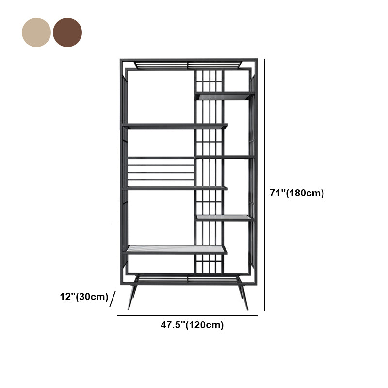 70.87"H Bookshelf Open Back Glam Style Bookcase for Home Office Study Room Clearhalo 'Bookcases' 'furn' 'furn_bookcases' 'Furniture' 'furniture_bookcases' 'kitchen' 'kitchen_bookcases' 'Living Room Furniture' 'Office Furniture' 4719140