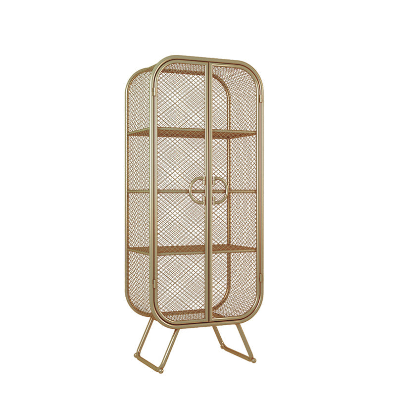 Closed Back Bookcase Glam Style Bookshelf for Home Study Room Office 23.6"L x 11.8"W x 59.1"H Dark Gold Clearhalo 'Bookcases' 'furn' 'furn_bookcases' 'Furniture' 'furniture_bookcases' 'kitchen' 'kitchen_bookcases' 'Living Room Furniture' 'Office Furniture' 4719142