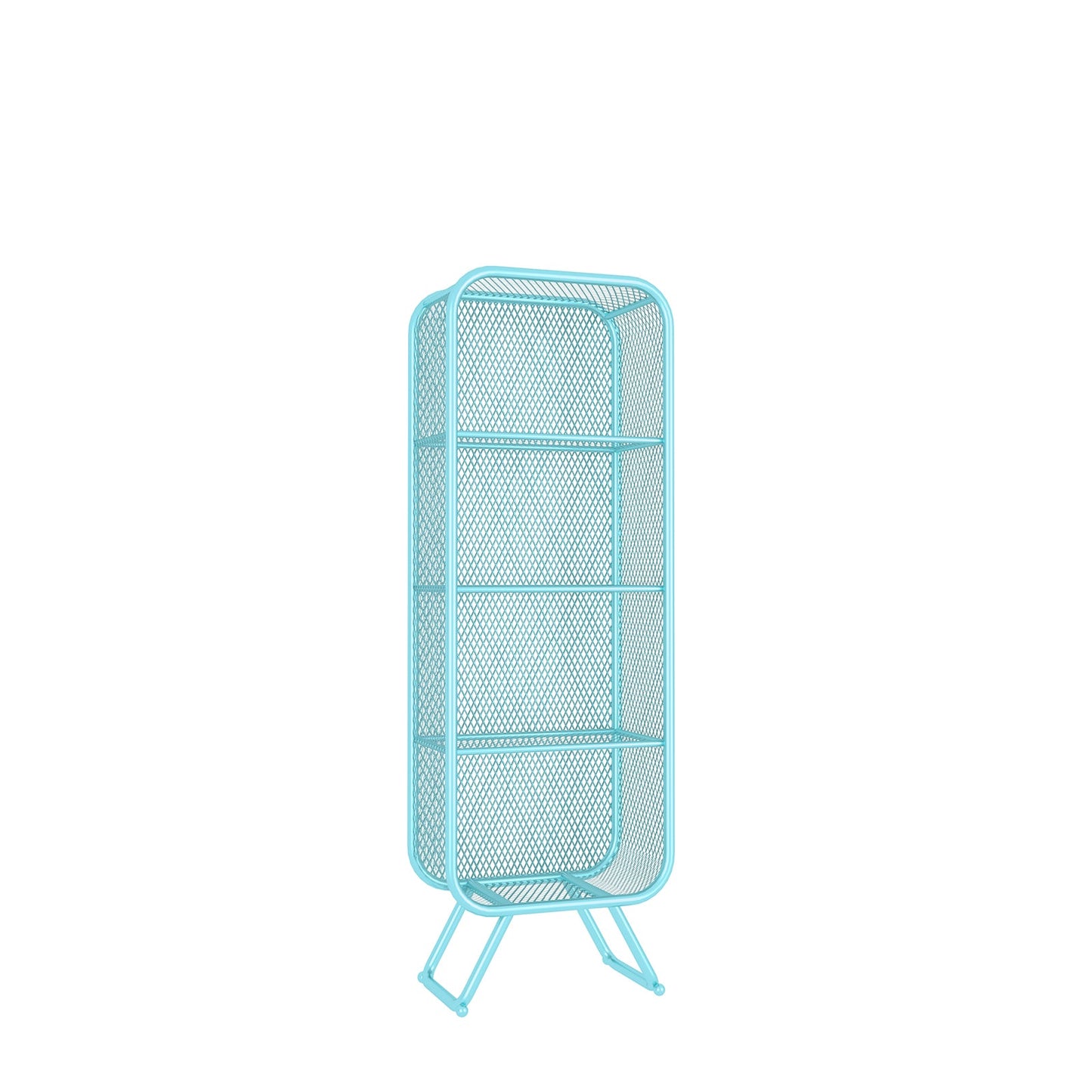 Closed Back Bookcase Glam Style Bookshelf for Home Study Room Office 19.7"L x 11.8"W x 63"H Blue Clearhalo 'Bookcases' 'furn' 'furn_bookcases' 'Furniture' 'furniture_bookcases' 'kitchen' 'kitchen_bookcases' 'Living Room Furniture' 'Office Furniture' 4719149