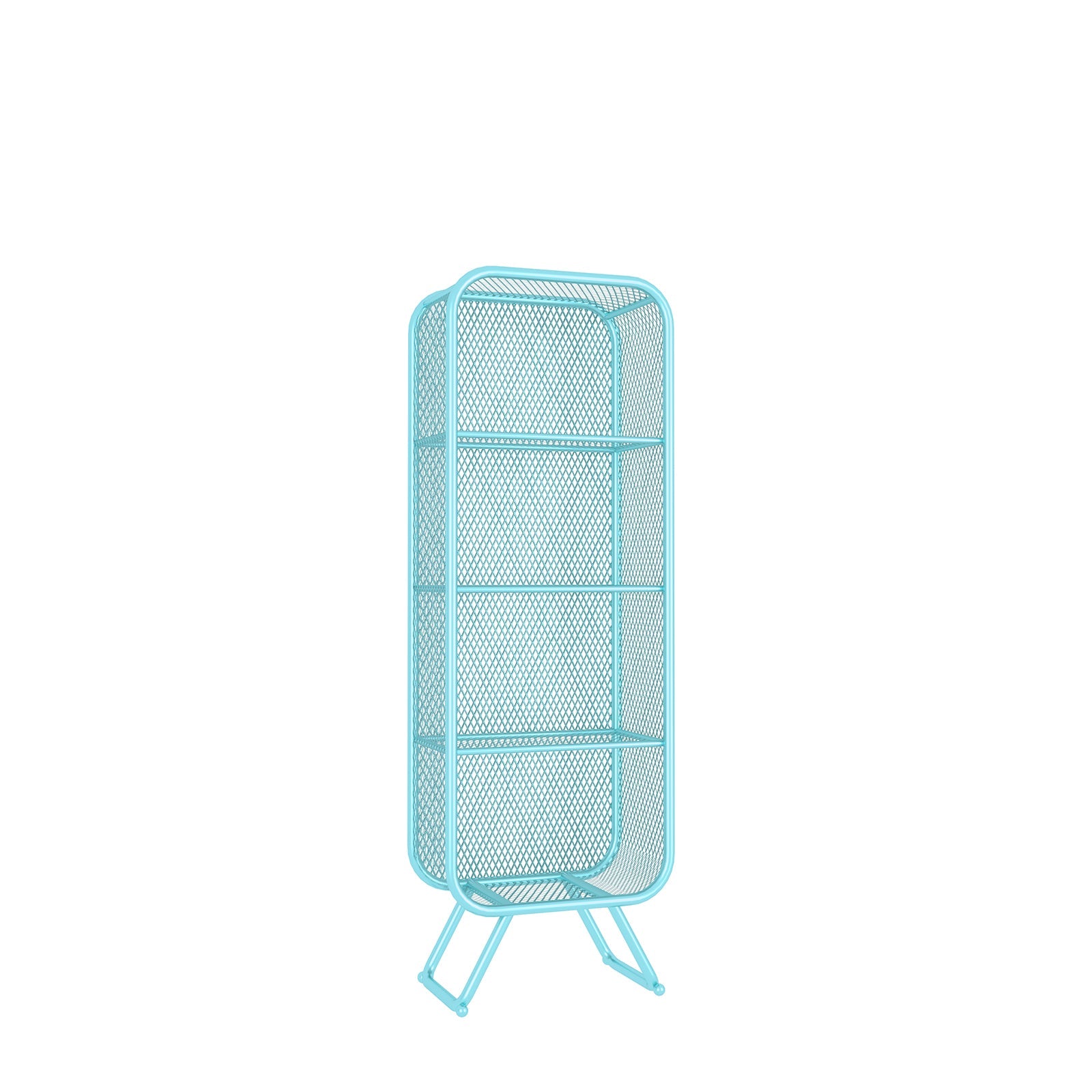 Closed Back Bookcase Glam Style Bookshelf for Home Study Room Office 19.7"L x 11.8"W x 63"H Blue Clearhalo 'Bookcases' 'furn' 'furn_bookcases' 'Furniture' 'furniture_bookcases' 'kitchen' 'kitchen_bookcases' 'Living Room Furniture' 'Office Furniture' 4719149