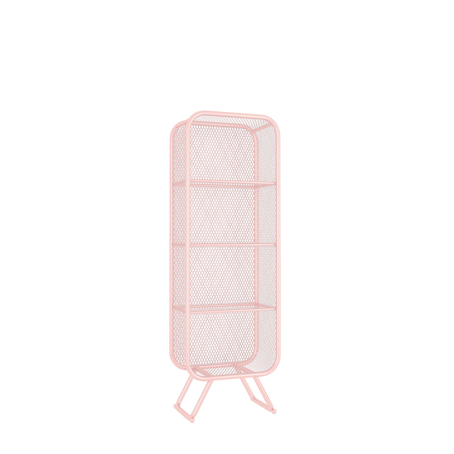 Closed Back Bookcase Glam Style Bookshelf for Home Study Room Office 19.7"L x 11.8"W x 63"H Pink Clearhalo 'Bookcases' 'furn' 'furn_bookcases' 'Furniture' 'furniture_bookcases' 'kitchen' 'kitchen_bookcases' 'Living Room Furniture' 'Office Furniture' 4719153