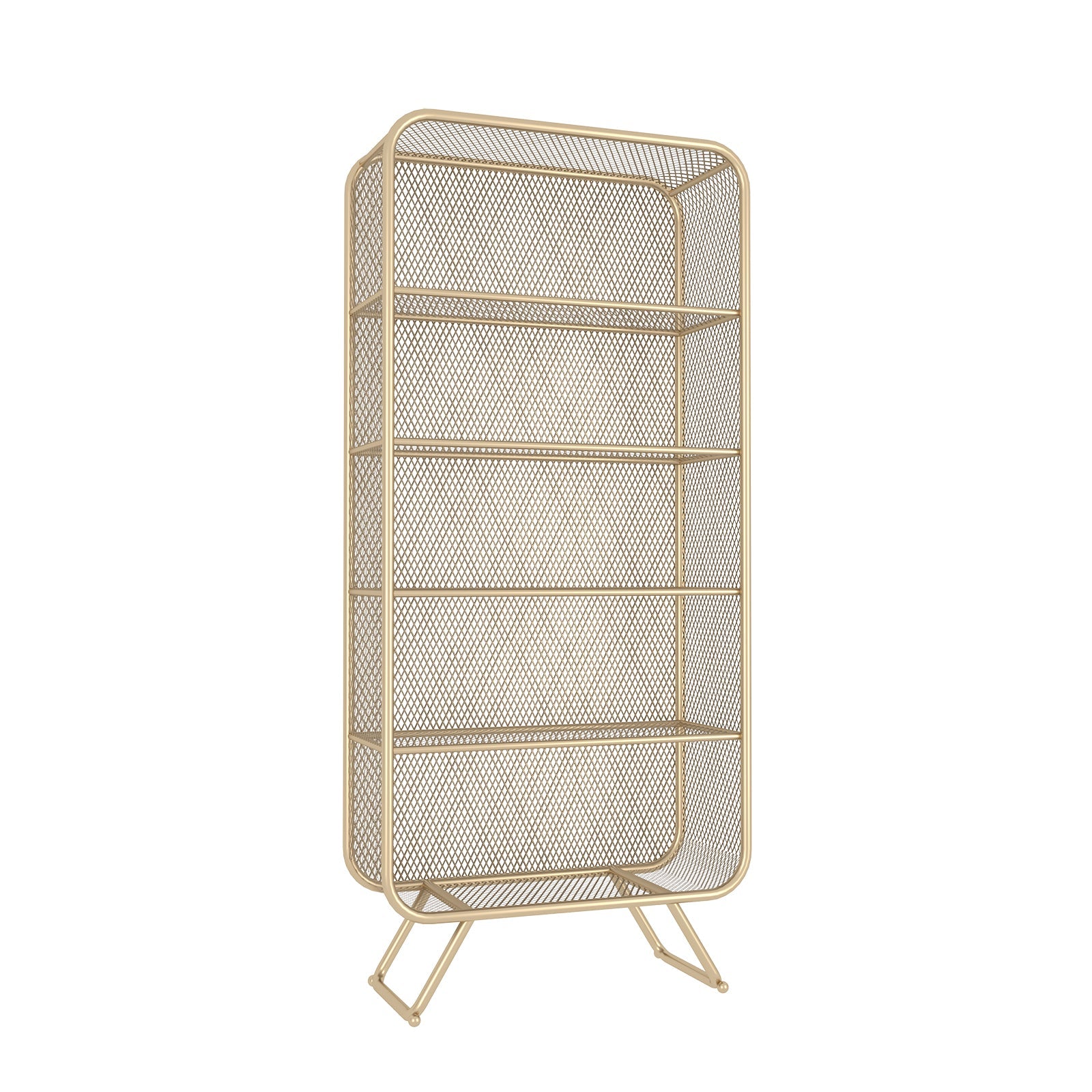 Closed Back Bookcase Glam Style Bookshelf for Home Study Room Office 31.5"L x 13.8"W x 70.9"H Gold Clearhalo 'Bookcases' 'furn' 'furn_bookcases' 'Furniture' 'furniture_bookcases' 'kitchen' 'kitchen_bookcases' 'Living Room Furniture' 'Office Furniture' 4719160