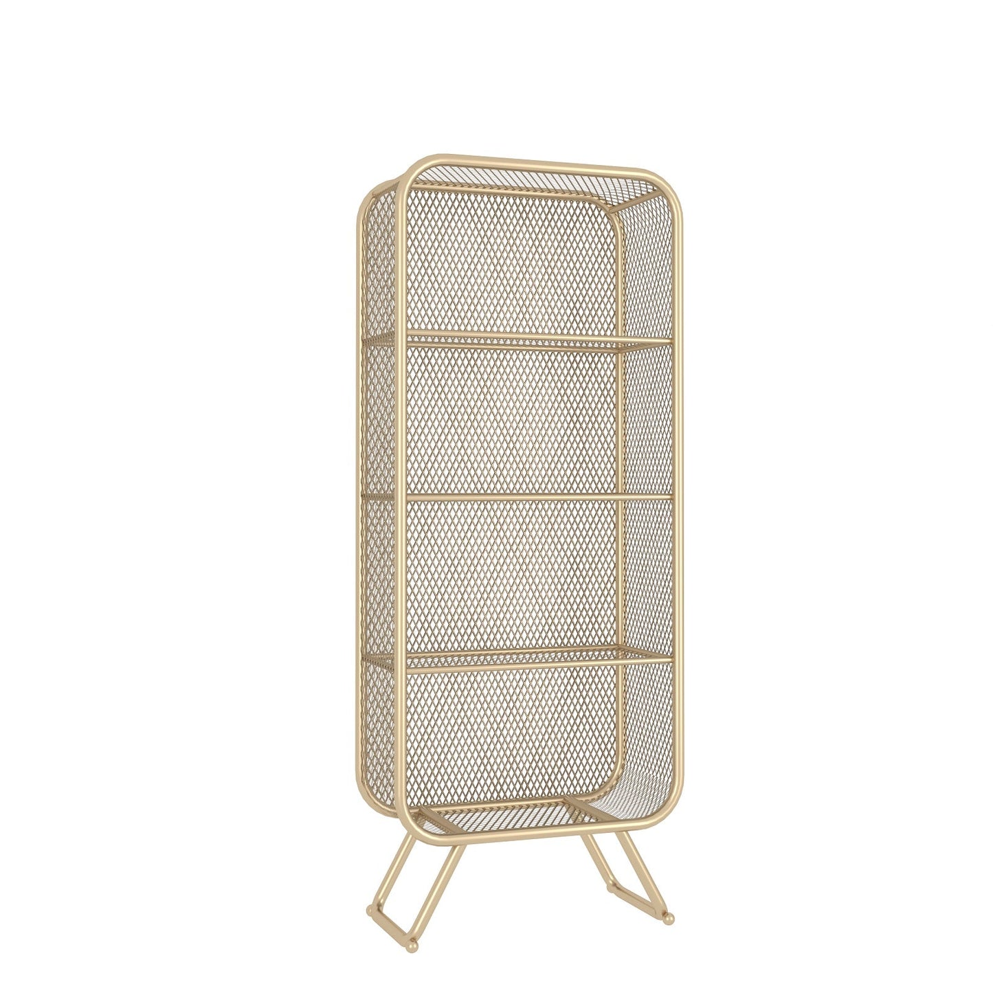 Closed Back Bookcase Glam Style Bookshelf for Home Study Room Office 23.6"L x 11.8"W x 59.1"H Gold Clearhalo 'Bookcases' 'furn' 'furn_bookcases' 'Furniture' 'furniture_bookcases' 'kitchen' 'kitchen_bookcases' 'Living Room Furniture' 'Office Furniture' 4719161