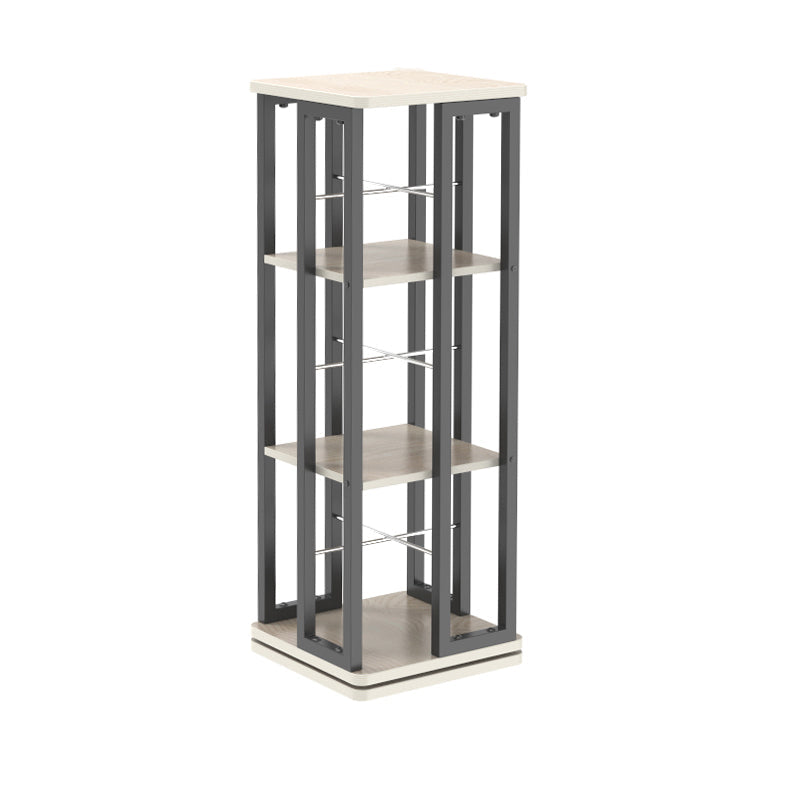 Open Vertical Industrial Corner Bookshelf Metal Frame Manufactured Wood Shelf Bookshelf 13.8"L x 13.8"W x 35.4"H Black-Wood Clearhalo 'Bookcases' 'furn' 'furn_bookcases' 'Furniture' 'furniture_bookcases' 'kitchen' 'kitchen_bookcases' 'Living Room Furniture' 'Office Furniture' 4719170