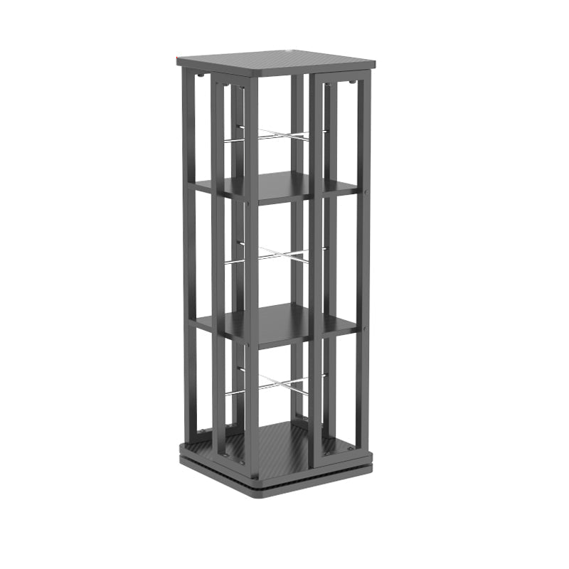 Open Vertical Industrial Corner Bookshelf Metal Frame Manufactured Wood Shelf Bookshelf 13.8"L x 13.8"W x 35.4"H Black Clearhalo 'Bookcases' 'furn' 'furn_bookcases' 'Furniture' 'furniture_bookcases' 'kitchen' 'kitchen_bookcases' 'Living Room Furniture' 'Office Furniture' 4719171