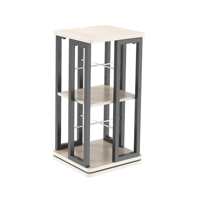 Open Vertical Industrial Corner Bookshelf Metal Frame Manufactured Wood Shelf Bookshelf 13.8"L x 13.8"W x 25.5"H Black-Wood Clearhalo 'Bookcases' 'furn' 'furn_bookcases' 'Furniture' 'furniture_bookcases' 'kitchen' 'kitchen_bookcases' 'Living Room Furniture' 'Office Furniture' 4719175