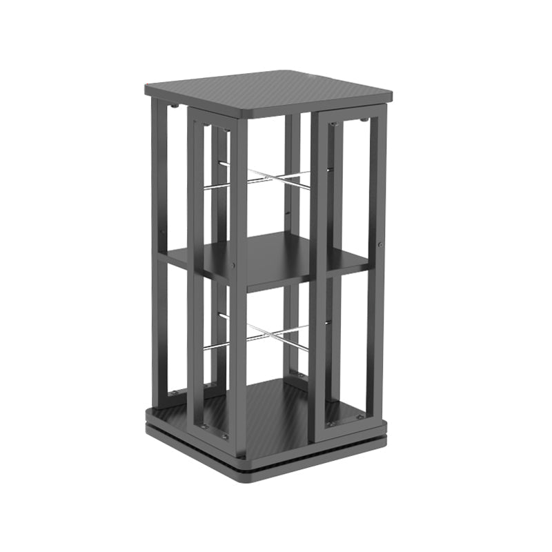 Open Vertical Industrial Corner Bookshelf Metal Frame Manufactured Wood Shelf Bookshelf 13.8"L x 13.8"W x 25.5"H Black Clearhalo 'Bookcases' 'furn' 'furn_bookcases' 'Furniture' 'furniture_bookcases' 'kitchen' 'kitchen_bookcases' 'Living Room Furniture' 'Office Furniture' 4719179