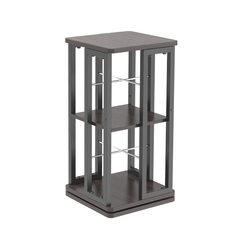 Open Vertical Industrial Corner Bookshelf Metal Frame Manufactured Wood Shelf Bookshelf 13.8"L x 13.8"W x 25.5"H Black-Brown Clearhalo 'Bookcases' 'furn' 'furn_bookcases' 'Furniture' 'furniture_bookcases' 'kitchen' 'kitchen_bookcases' 'Living Room Furniture' 'Office Furniture' 4719181