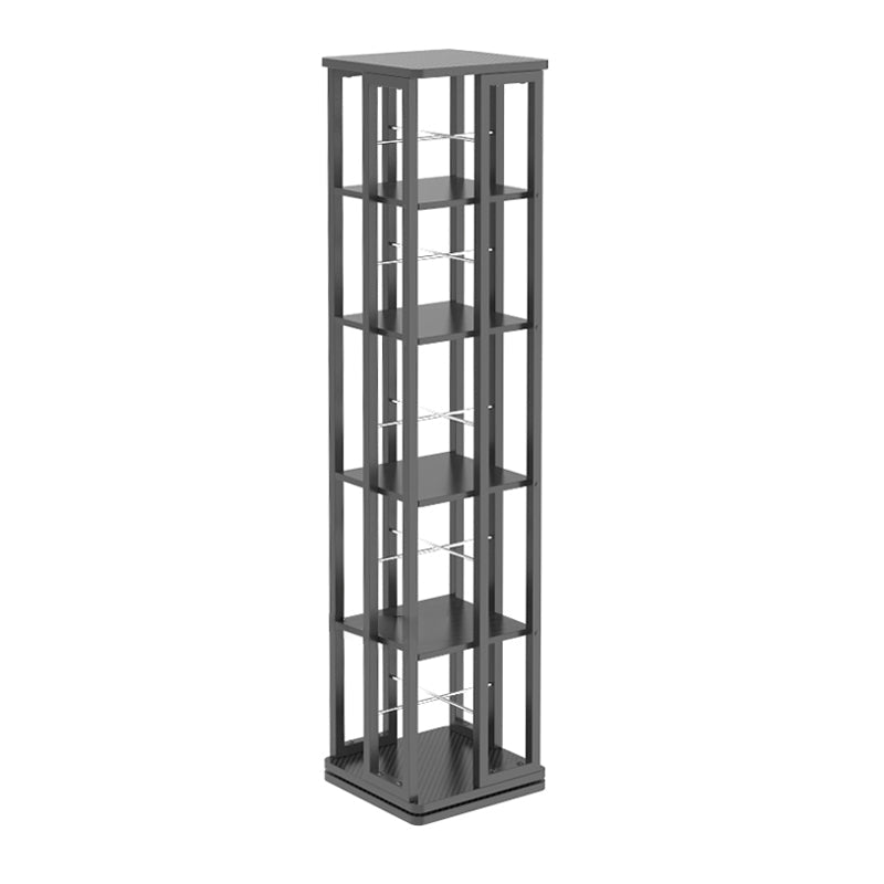 Open Vertical Industrial Corner Bookshelf Metal Frame Manufactured Wood Shelf Bookshelf 13.8"L x 13.8"W x 59.1"H Black Clearhalo 'Bookcases' 'furn' 'furn_bookcases' 'Furniture' 'furniture_bookcases' 'kitchen' 'kitchen_bookcases' 'Living Room Furniture' 'Office Furniture' 4719185
