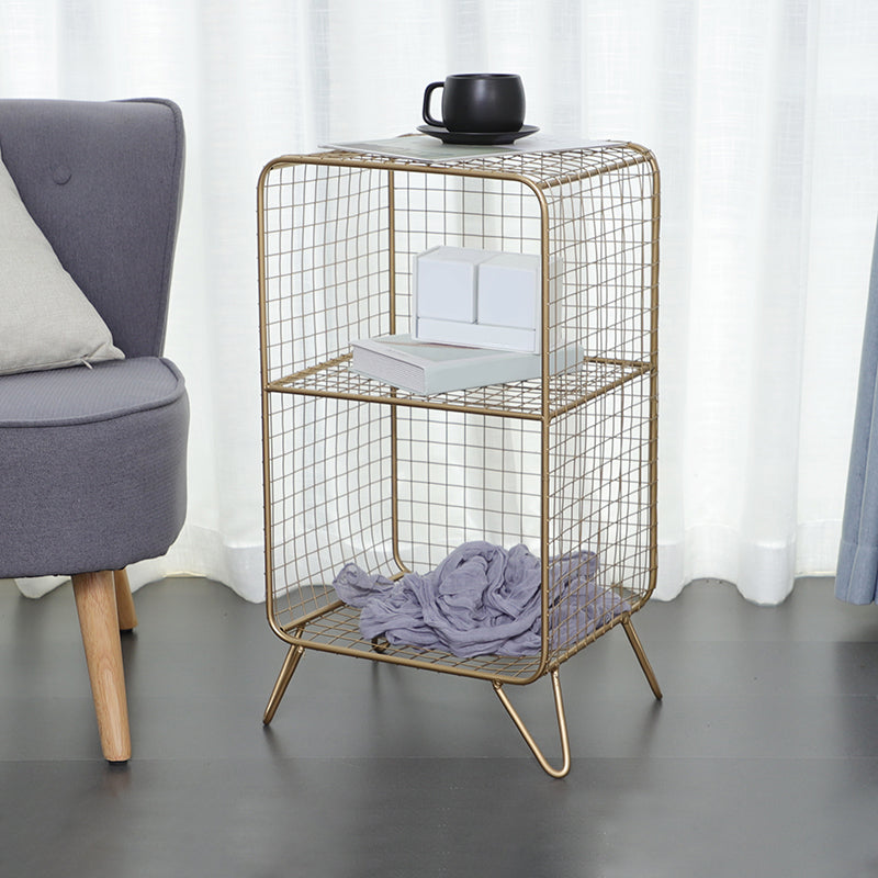 Closed Back Bookcase Glam Style Bookshelf for Home Office and Study Room 14"L x 12"W x 26"H Gold Clearhalo 'Bookcases' 'furn' 'furn_bookcases' 'Furniture' 'furniture_bookcases' 'kitchen' 'kitchen_bookcases' 'Living Room Furniture' 'Office Furniture' 4719190