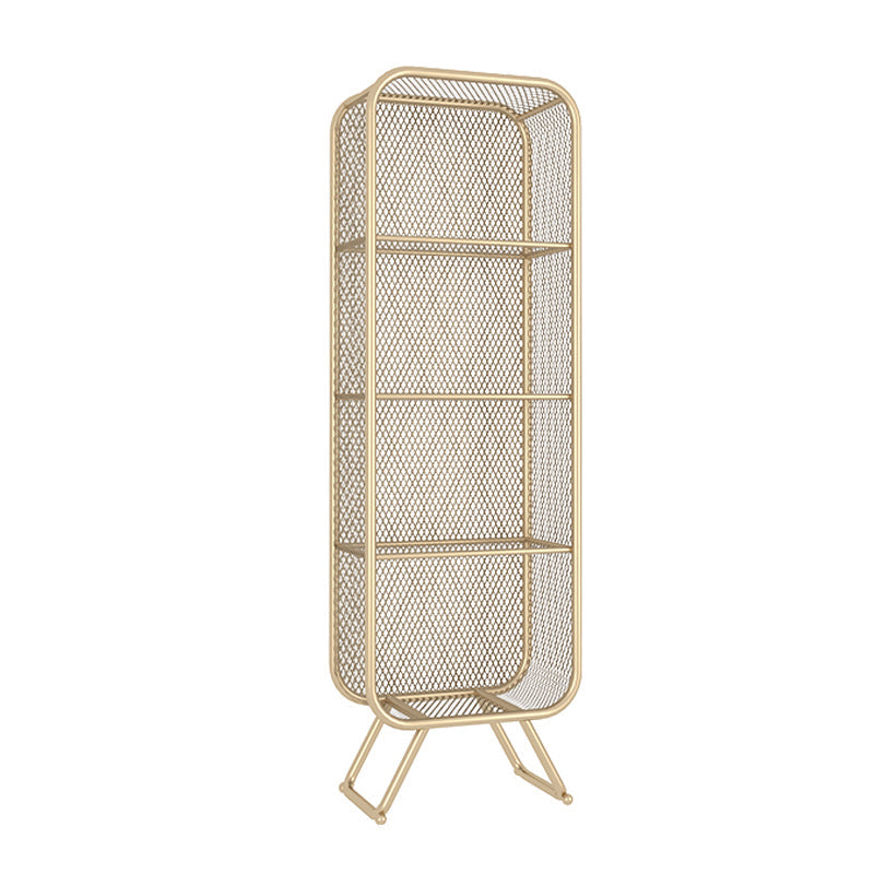 Closed Back Bookcase Glam Style Bookshelf for Home Office and Study Room 19.7"L x 11.8"W x 63"H Gold Clearhalo 'Bookcases' 'furn' 'furn_bookcases' 'Furniture' 'furniture_bookcases' 'kitchen' 'kitchen_bookcases' 'Living Room Furniture' 'Office Furniture' 4719202