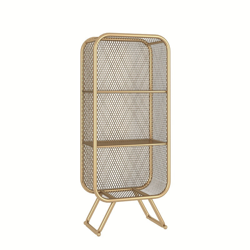 Closed Back Bookcase Glam Style Bookshelf for Home Office and Study Room 19.7"L x 11.8"W x 53.1"H Dark Gold Clearhalo 'Bookcases' 'furn' 'furn_bookcases' 'Furniture' 'furniture_bookcases' 'kitchen' 'kitchen_bookcases' 'Living Room Furniture' 'Office Furniture' 4719205