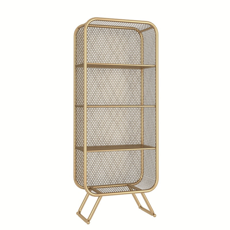 Closed Back Bookcase Glam Style Bookshelf for Home Office and Study Room 23.6"L x 11.8"W x 59.1"H Dark Gold Clearhalo 'Bookcases' 'furn' 'furn_bookcases' 'Furniture' 'furniture_bookcases' 'kitchen' 'kitchen_bookcases' 'Living Room Furniture' 'Office Furniture' 4719207