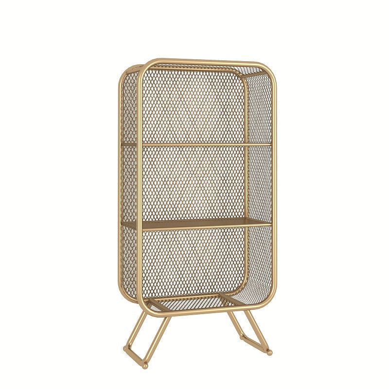 Closed Back Bookcase Glam Style Bookshelf for Home Office and Study Room 24"L x 12"W x 47"H Dark Gold Clearhalo 'Bookcases' 'furn' 'furn_bookcases' 'Furniture' 'furniture_bookcases' 'kitchen' 'kitchen_bookcases' 'Living Room Furniture' 'Office Furniture' 4719210