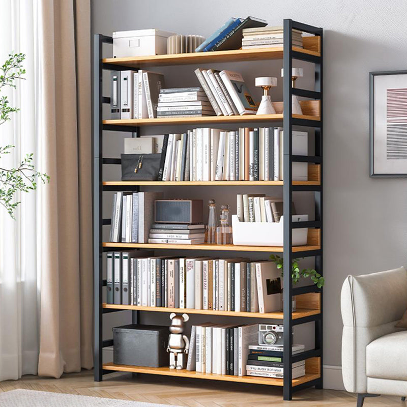 Industrial Vertical Etagere Bookshelf Steel Frame Manufactured Wood Shelf Bookshelf Clearhalo 'Bookcases' 'furn' 'furn_bookcases' 'Furniture' 'furniture_bookcases' 'kitchen' 'kitchen_bookcases' 'Living Room Furniture' 'Office Furniture' 4719224