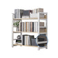 Industrial Vertical Etagere Bookshelf Steel Frame Manufactured Wood Shelf Bookshelf 24"L x 12"W x 32"H White-Wood Clearhalo 'Bookcases' 'furn' 'furn_bookcases' 'Furniture' 'furniture_bookcases' 'kitchen' 'kitchen_bookcases' 'Living Room Furniture' 'Office Furniture' 4719225