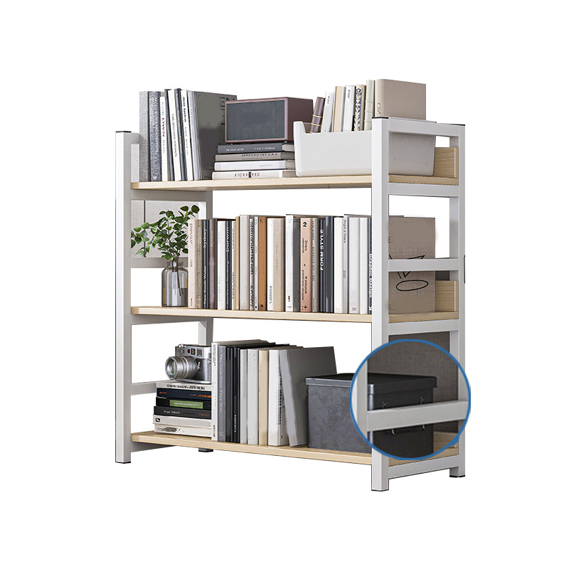 Industrial Vertical Etagere Bookshelf Steel Frame Manufactured Wood Shelf Bookshelf 24"L x 12"W x 32"H White-Wood Clearhalo 'Bookcases' 'furn' 'furn_bookcases' 'Furniture' 'furniture_bookcases' 'kitchen' 'kitchen_bookcases' 'Living Room Furniture' 'Office Furniture' 4719225