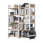 Industrial Vertical Etagere Bookshelf Steel Frame Manufactured Wood Shelf Bookshelf 39.4"L x 11.8"W x 56.3"H White-Wood Clearhalo 'Bookcases' 'furn' 'furn_bookcases' 'Furniture' 'furniture_bookcases' 'kitchen' 'kitchen_bookcases' 'Living Room Furniture' 'Office Furniture' 4719233