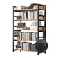 Industrial Vertical Etagere Bookshelf Steel Frame Manufactured Wood Shelf Bookshelf 31.5"L x 11.8"W x 56.3"H Black-Wood Clearhalo 'Bookcases' 'furn' 'furn_bookcases' 'Furniture' 'furniture_bookcases' 'kitchen' 'kitchen_bookcases' 'Living Room Furniture' 'Office Furniture' 4719238