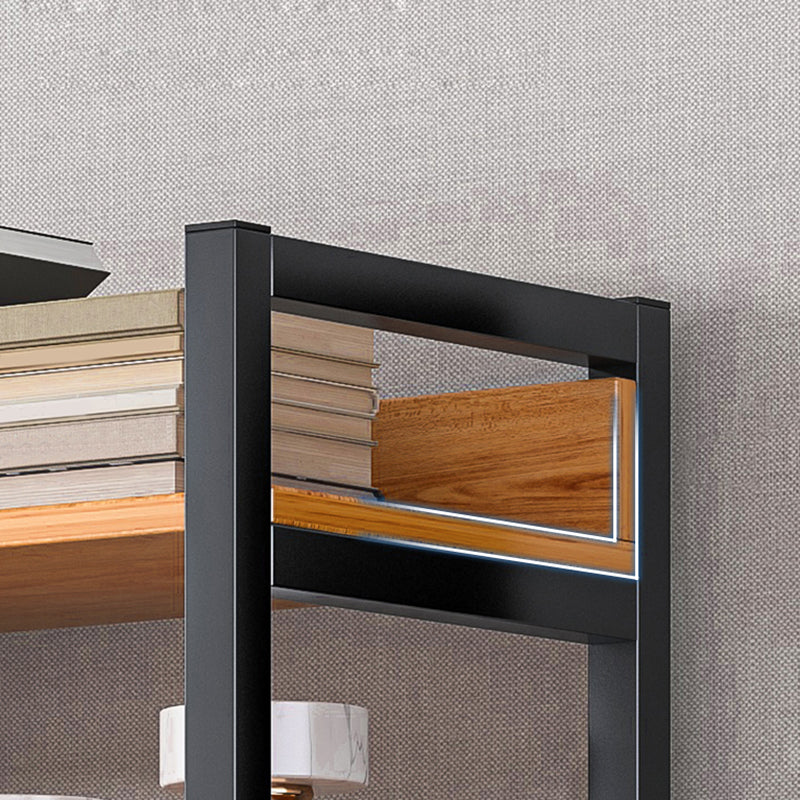 Industrial Vertical Etagere Bookshelf Steel Frame Manufactured Wood Shelf Bookshelf Clearhalo 'Bookcases' 'furn' 'furn_bookcases' 'Furniture' 'furniture_bookcases' 'kitchen' 'kitchen_bookcases' 'Living Room Furniture' 'Office Furniture' 4719239