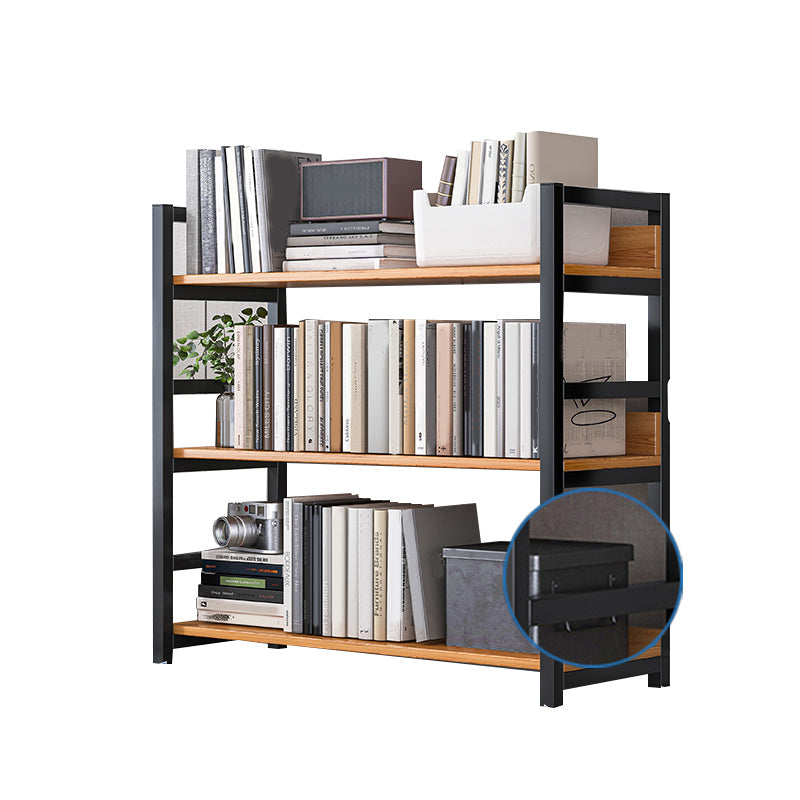 Industrial Vertical Etagere Bookshelf Steel Frame Manufactured Wood Shelf Bookshelf 24"L x 12"W x 32"H Black-Wood Clearhalo 'Bookcases' 'furn' 'furn_bookcases' 'Furniture' 'furniture_bookcases' 'kitchen' 'kitchen_bookcases' 'Living Room Furniture' 'Office Furniture' 4719243