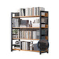 Industrial Vertical Etagere Bookshelf Steel Frame Manufactured Wood Shelf Bookshelf 31.5"L x 11.8"W x 44.1"H Black-Wood Clearhalo 'Bookcases' 'furn' 'furn_bookcases' 'Furniture' 'furniture_bookcases' 'kitchen' 'kitchen_bookcases' 'Living Room Furniture' 'Office Furniture' 4719245