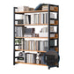 Industrial Vertical Etagere Bookshelf Steel Frame Manufactured Wood Shelf Bookshelf 23.6"L x 11.8"W x 56.3"H Black-Wood Clearhalo 'Bookcases' 'furn' 'furn_bookcases' 'Furniture' 'furniture_bookcases' 'kitchen' 'kitchen_bookcases' 'Living Room Furniture' 'Office Furniture' 4719246