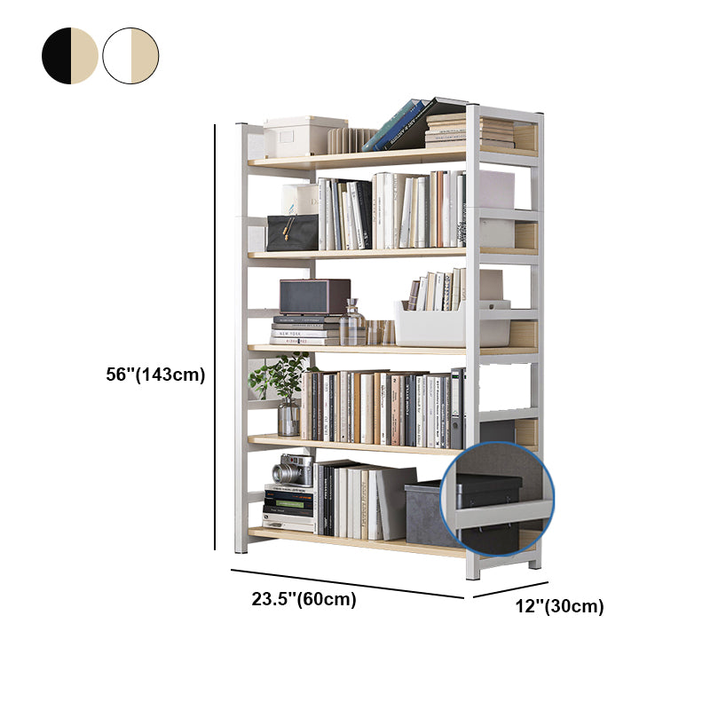 Industrial Vertical Etagere Bookshelf Steel Frame Manufactured Wood Shelf Bookshelf Clearhalo 'Bookcases' 'furn' 'furn_bookcases' 'Furniture' 'furniture_bookcases' 'kitchen' 'kitchen_bookcases' 'Living Room Furniture' 'Office Furniture' 4719253