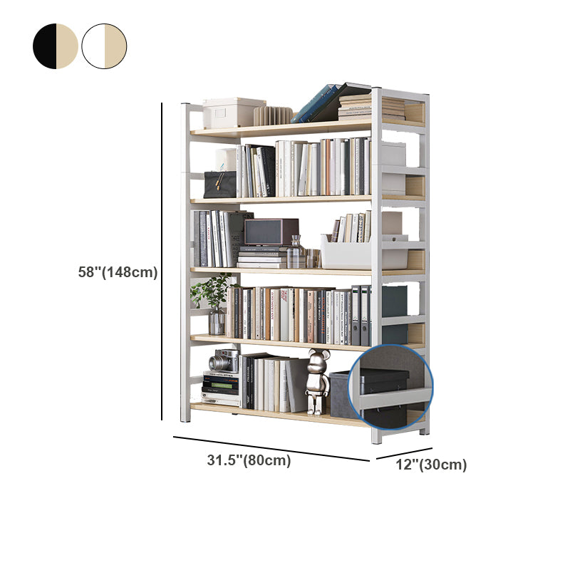 Industrial Vertical Etagere Bookshelf Steel Frame Manufactured Wood Shelf Bookshelf Clearhalo 'Bookcases' 'furn' 'furn_bookcases' 'Furniture' 'furniture_bookcases' 'kitchen' 'kitchen_bookcases' 'Living Room Furniture' 'Office Furniture' 4719257